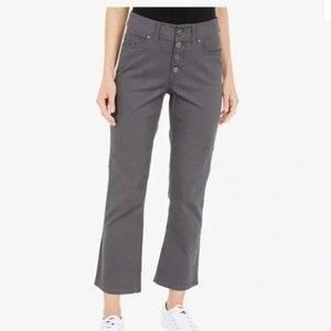 TOAD&CO Womens Pants Size 12 Gray Earthworks Kick Flare Cropped Button Fly